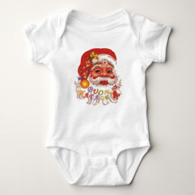 Body Para Bebê T-shirt de Papai Noel (Frente)