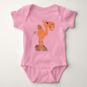 Body Para Bebê T-shirt de sorriso do bebê do camelo dos desenhos