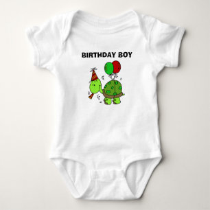 Body Para Bebê T-shirt de tartaruga de aniversário personalizada