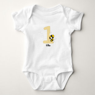 Body Para Bebê T-shirt do aniversário do zangão primeiro para o
