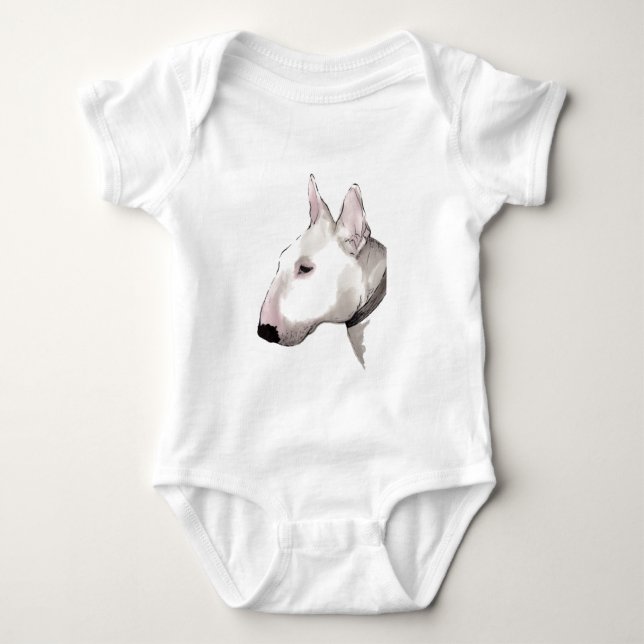 Body Para Bebê t-shirt do bebê de bull terrier do inglês (Frente)