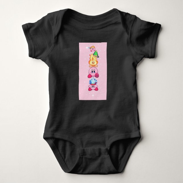 Body Para Bebê T-Shirt do bebê design Kirby (Frente)