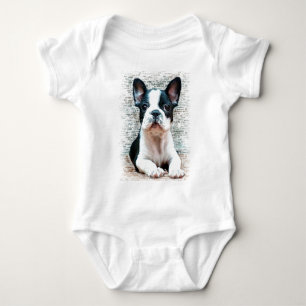 Body Para Bebê T-shirt do bebê do buldogue francês