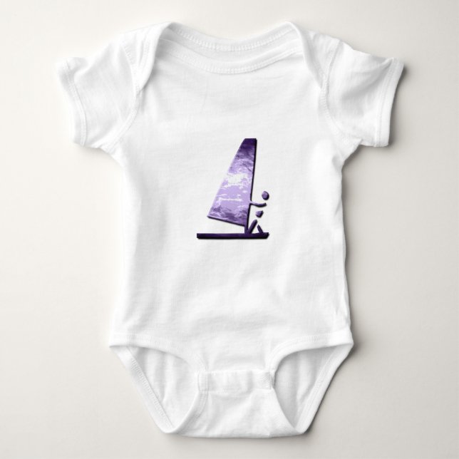 Body Para Bebê T-shirt do bebê do design do Windsurfer (Frente)