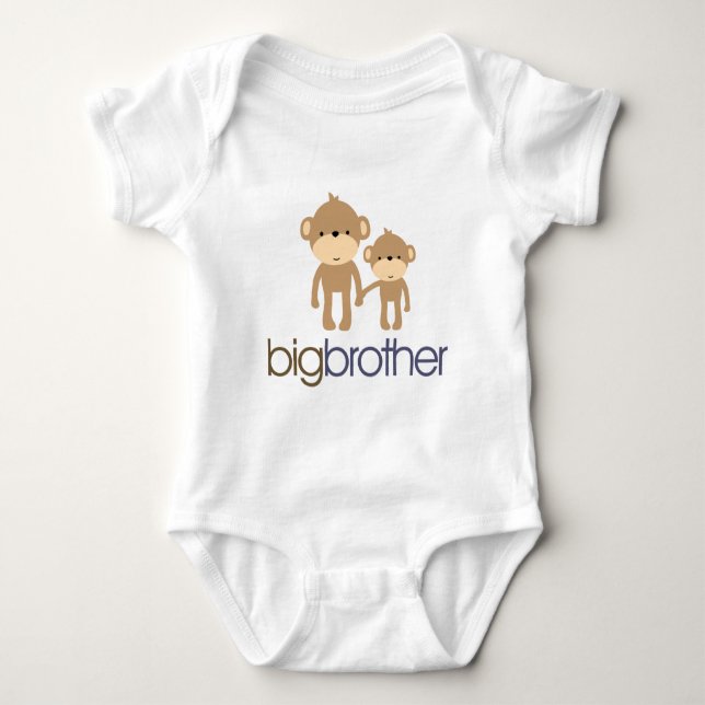 Body Para Bebê T-shirt do Big Brother Monkey (Frente)