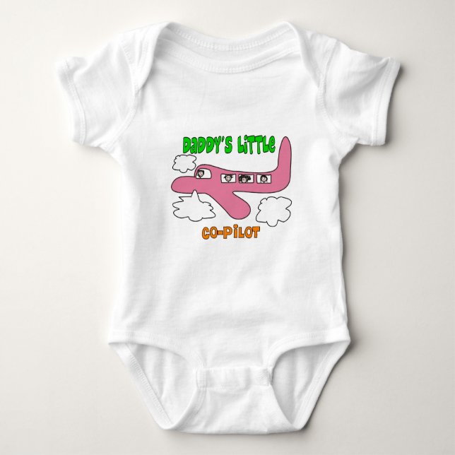 Body Para Bebê T-shirt do copiloto pequeno pai" dos miúdos do (Frente)