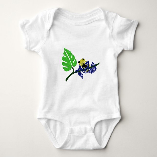 Body Para Bebê T-shirt do sapo de árvore dos pequenos (Frente)