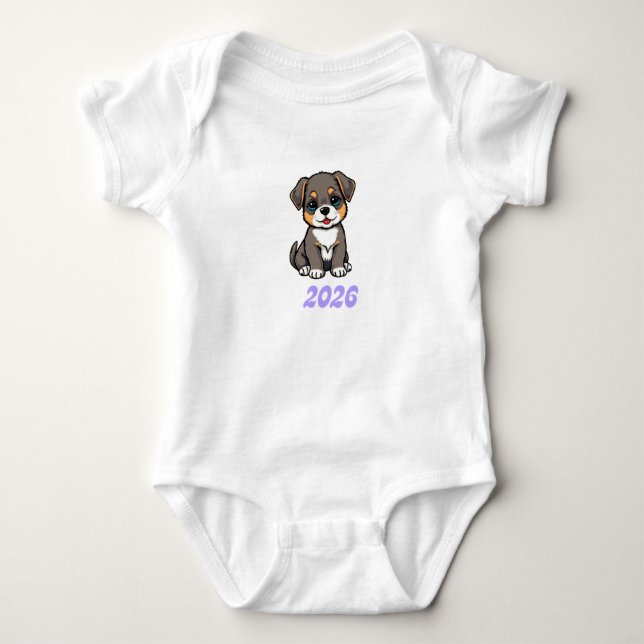 Body Para Bebê t-shirt dog (Frente)