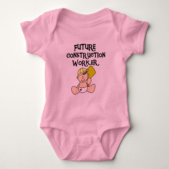 Body Para Bebê T-shirt e presentes do trabalhador da construção (Frente)