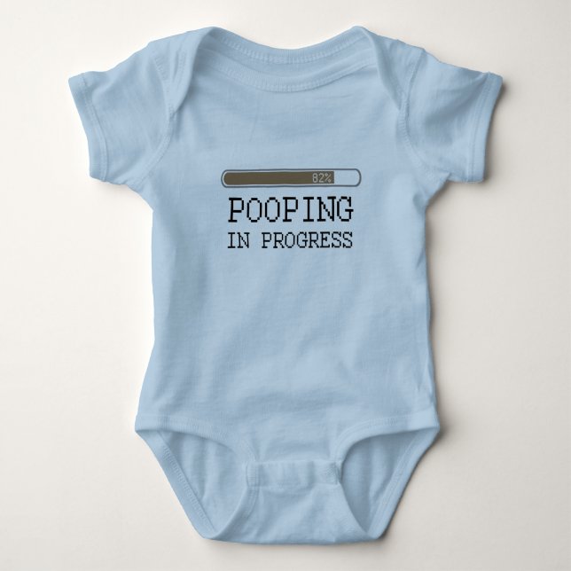Body Para Bebê T-shirt em andamento de Pooping (Frente)