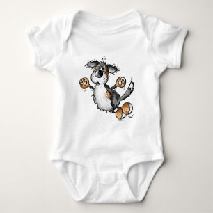 Body Para Bebê T-shirt feliz dos desenhos animados do cão de