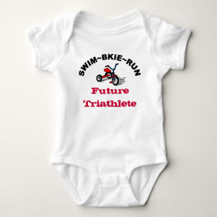 Body Para Bebê T-shirt futuro do bebê de Swim~Bike~Run Triathlet