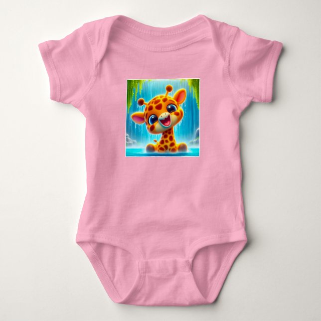 Body Para Bebê T-Shirt giraffe (Frente)