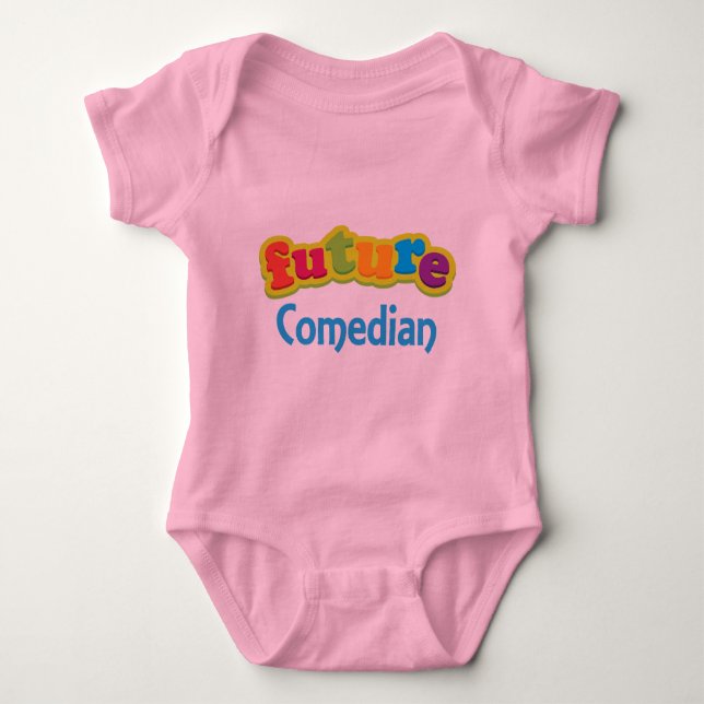 Body Para Bebê T-shirt infantil do bebê do comediante (futuro) (Frente)