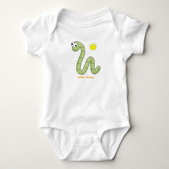 Body Para Bebê T-Shirt Kid Tots Baby "Little Worm" (Frente)
