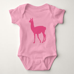 Body Para Bebê T-Shirt Lama Rosa