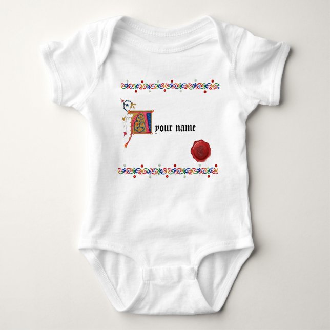 Body Para Bebê T-shirt medieval (Frente)
