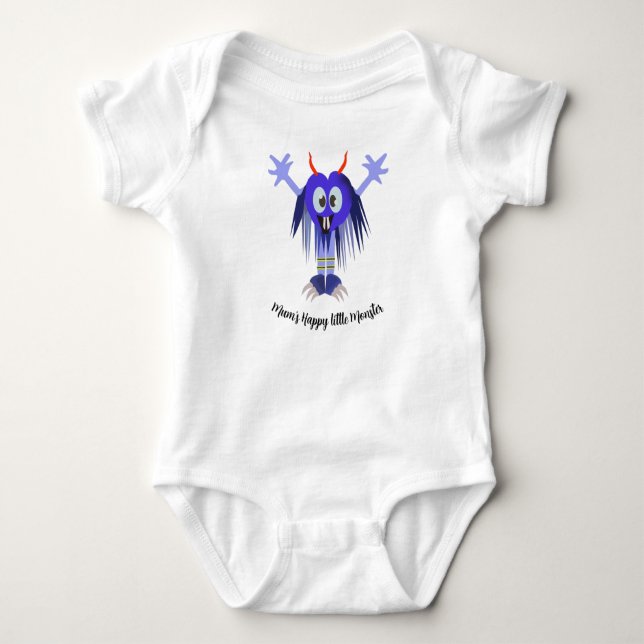 Body Para Bebê T-Shirt Monstro Azul (Frente)