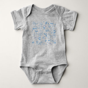 Body Para Bebê T-Shirt Padrão De Bebê Azul