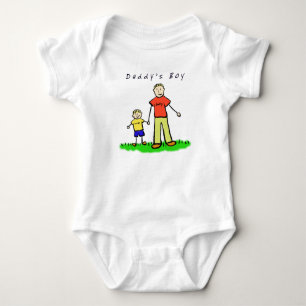 Body Para Bebê T-Shirt Pai (Loura Desenhando Ambos Os Lados)