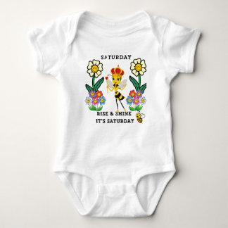 Body Para Bebê T-Shirt Sábado Surgido e Brilhante