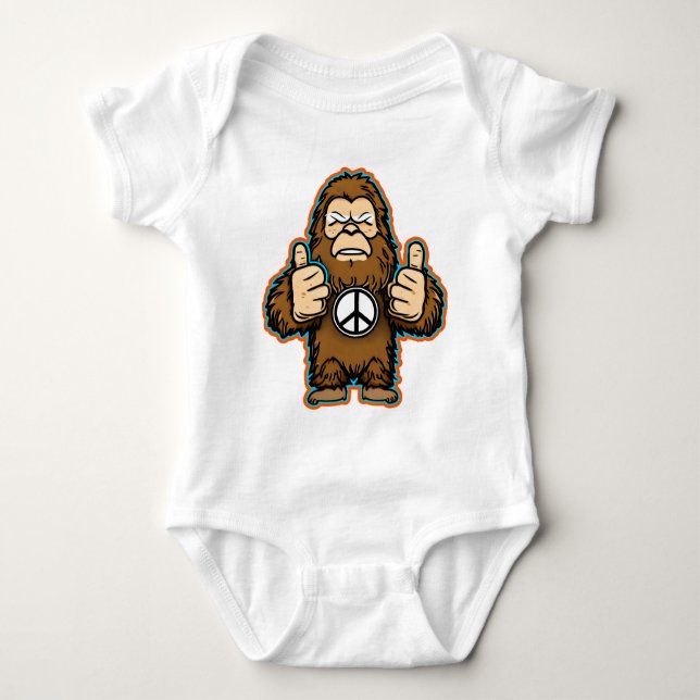 Body Para Bebê T-Shirt Sasquatch da Paz (Frente)