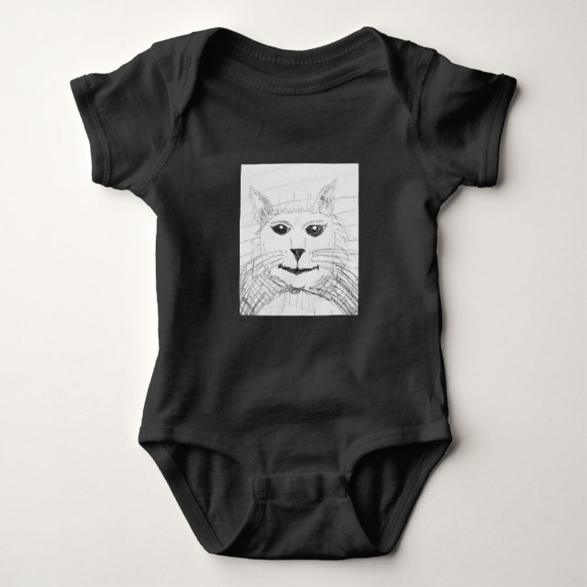 Body Para Bebê T-Shirt Sassy Cat (Frente)