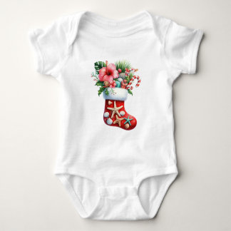 Body Para Bebê T-Shirt-Tropical Christmas Family T Shirts