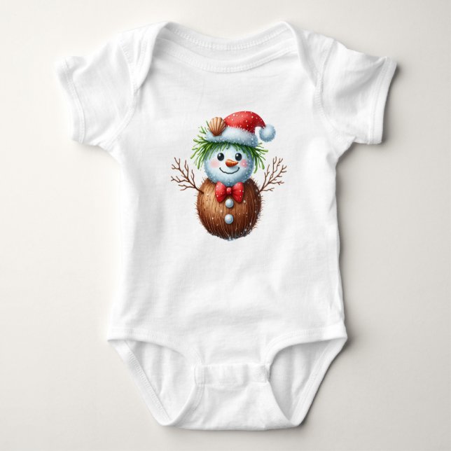 Body Para Bebê T-Shirt-Tropical Christmas Family TShirt (Frente)
