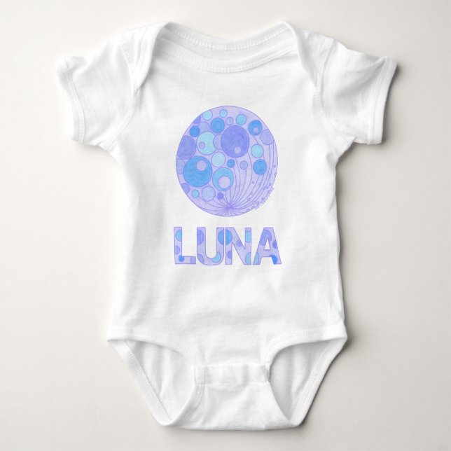 Body Para Bebê T-Shirts Blue Moon Luna (Frente)