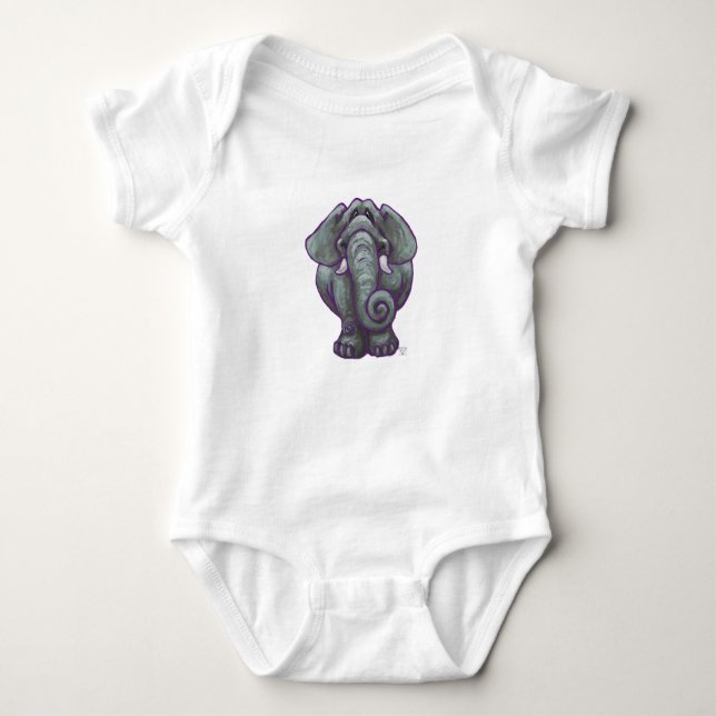 Body Para Bebê T-Shirts de elefante (Frente)