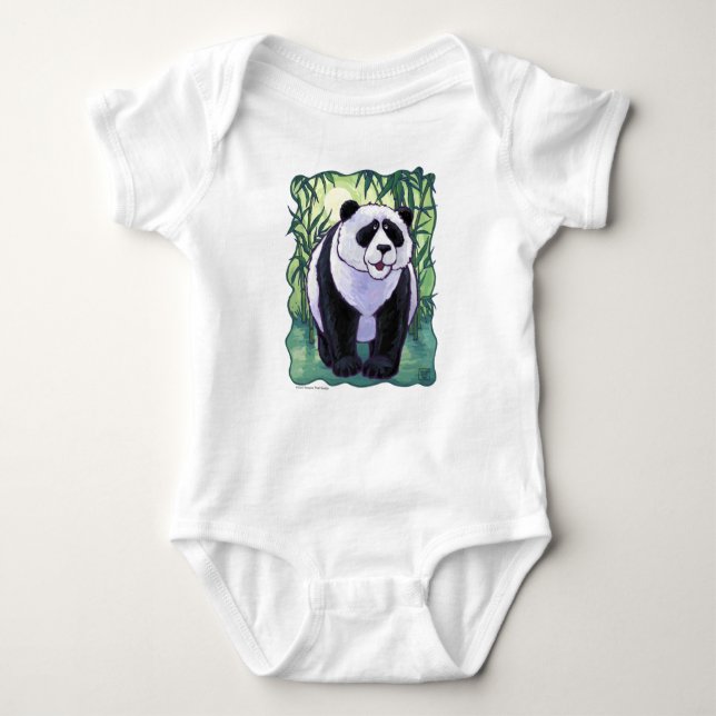 Body Para Bebê T-Shirts de Urso Panda (Frente)