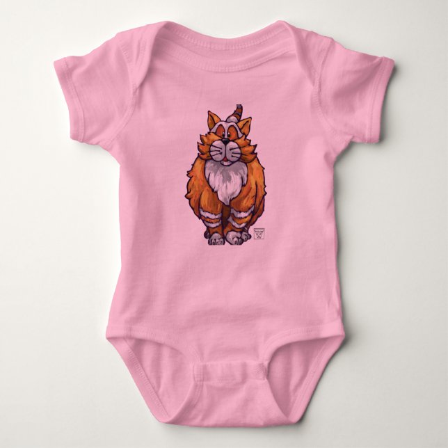 Body Para Bebê T-Shirts Ginger Cat (Frente)
