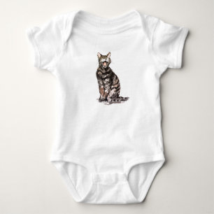 Body Para Bebê Tabby cat soma aquarela e pintura a tinta