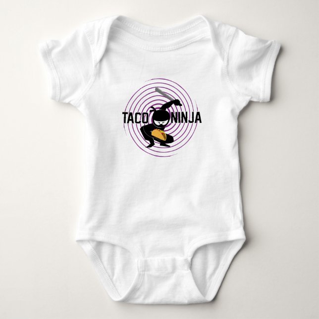 Body Para Bebê Taco Ninja Design - Bebê Jersey Bodycase (Frente)