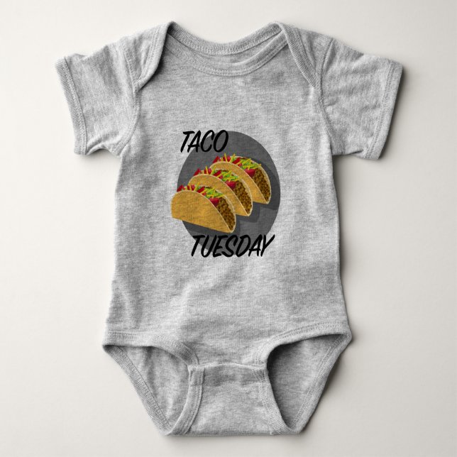 Body Para Bebê Taco Terça-feira Design - Bebê Jersey Bodycase (Frente)