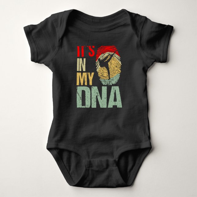 Body Para Bebê Taekwondo Fighter it´s in my DNA Fingerprint Retro (Frente)