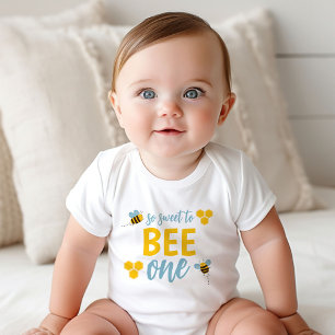 Body Para Bebê Tão Doce para Ser Abelha Um 1º Aniversário