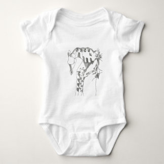 Body Para Bebê Tapeçarias de pau abstratas em preto e branco na p
