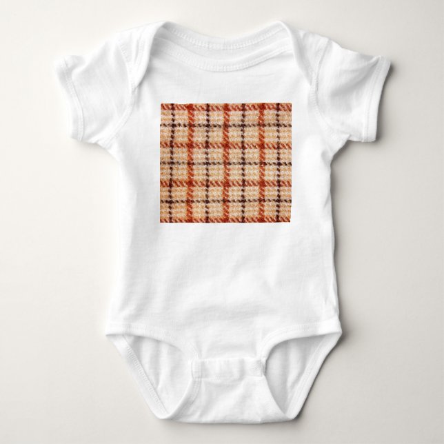 Body Para Bebê Tartan Design: Textura Têxtil Clássica. (Frente)