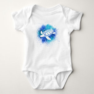 Body Para Bebê Tartaruga azul