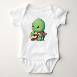 Body Para Bebê Tartaruga Chibi Cuja Tocação Toca Violão