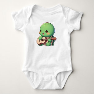 Body Para Bebê Tartaruga Chibi Cuja Tocação Toca Violão