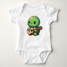 Body Para Bebê Tartaruga Chibi Cuja Tocação Toca Violão