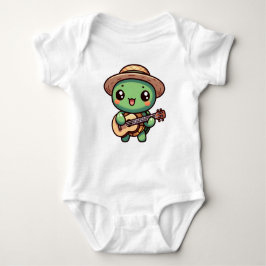 Body Para Bebê Tartaruga Chibi Cuja Tocação Toca Violão