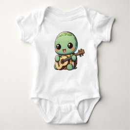 Body Para Bebê Tartaruga Chibi Cuja Tocação Toca Violão