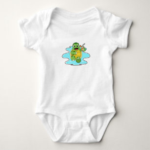 Body Para Bebê Tartaruga com Bebida em Água