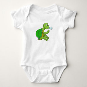 Body Para Bebê Tartaruga com bolhas de sabão