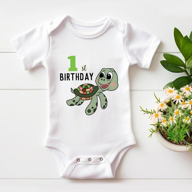 Body Para Bebê Tartaruga de aniversário (Criador carregado)