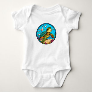 Body Para Bebê Tartaruga de desenho animado